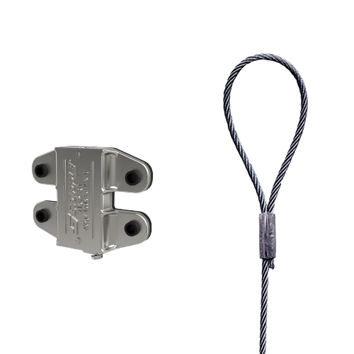 Lankový záves dvojitý na štvorhranné potrubie - so slučkou v dĺžke 3m