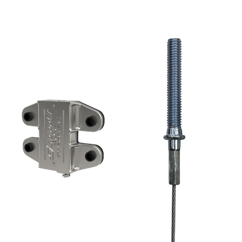 Lankový záves dvojitý na štvorhranné potrubie - do betónu M8 v dĺžke 2m